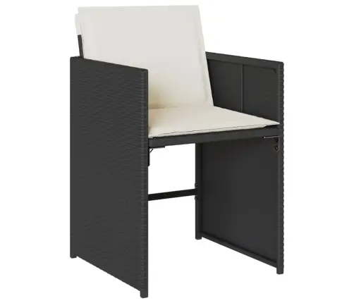 11-Osaline Aiamööbli Komplekt Patjadega, Must, Polürotang