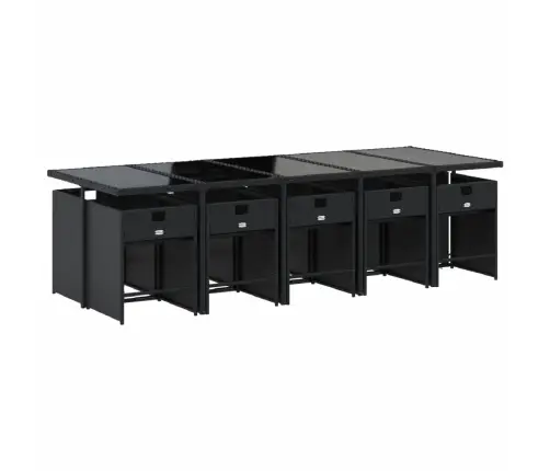 Sodo Komplektas Su Pagalvėlėmis, 11 Dalių, Juodas, Poliratanas