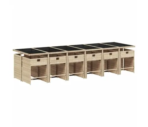 13-Daļīgs Dārza Mēbeļu Komplekts Ar Matračiem, Pe Rotangpalma Vidaxl