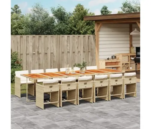 13-Daļīgs Dārza Mēbeļu Komplekts Ar Matračiem, Pe Rotangpalma Vidaxl