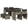 9-Osaline Aiamööbli Komplekt Patjadega, Hall, Polürotang
