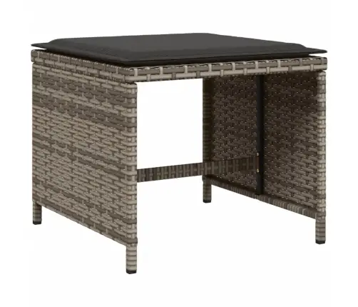 9-Osaline Aiamööbli Komplekt Patjadega, Hall, Polürotang