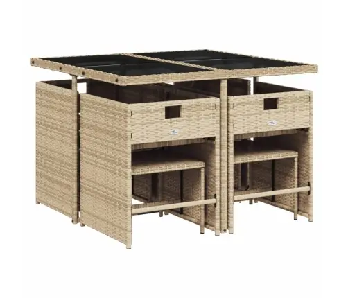 9-Daļīgs Virtuves Mēbeļu Komplekts Ar Matračiem, Pe Rotangpalma Vidaxl