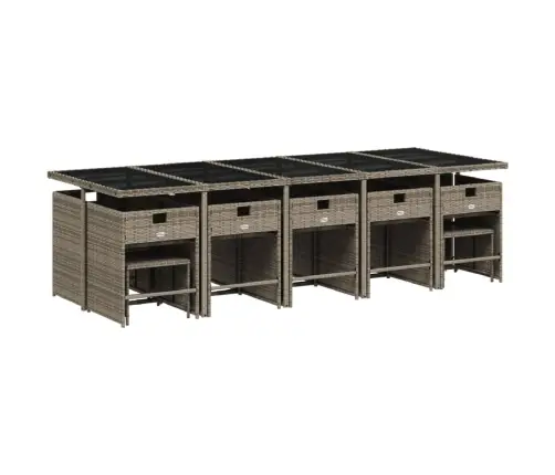 15-Daļīgs Dārza Mēbeļu Komplekts Ar Matračiem, Pe Rotangpalma Vidaxl