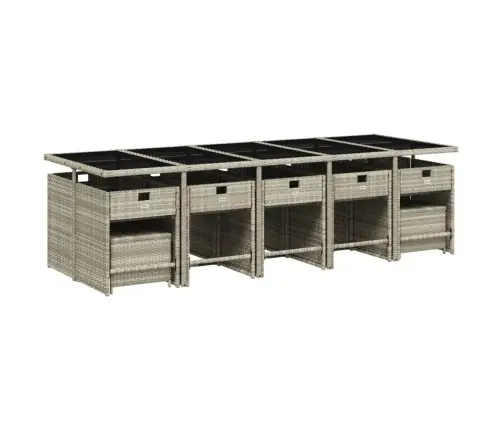 Sodo Komplektas Su Pagalvėlėmis, 15 Dalių, Pilkas, Poliratanas