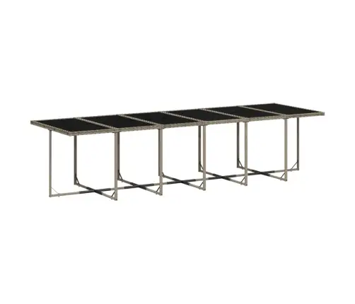 17-Daļīgs Dārza Mēbeļu Komplekts Ar Matračiem, Pelēks Pe Vidaxl