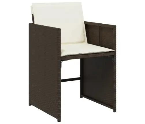 Sodo Komplektas Su Pagalvėlėmis, 17 Dalių, Rudas, Poliratanas