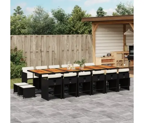 17-Daļīgs Dārza Mēbeļu Komplekts Ar Matračiem, Pe Rotangpalma Vidaxl