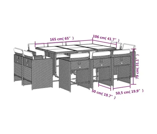 Sodo Komplektas Su Pagalvėlėmis, 11 Dalių, Juodas, Poliratanas