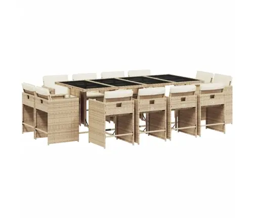 13-Daļīgs Dārza Mēbeļu Komplekts Ar Matračiem, Pe Rotangpalma Vidaxl