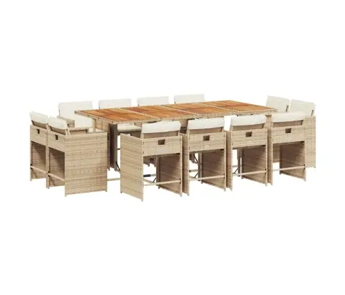 13-Daļīgs Dārza Mēbeļu Komplekts Ar Matračiem, Pe Rotangpalma Vidaxl