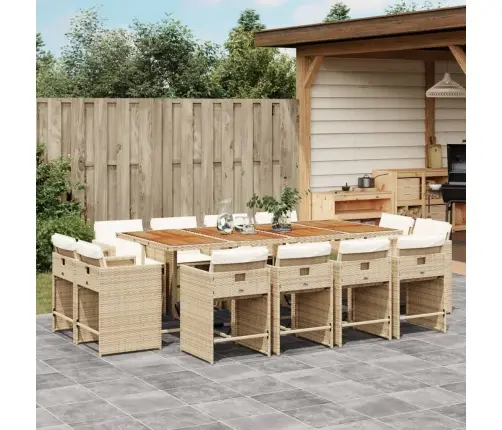 13-Daļīgs Dārza Mēbeļu Komplekts Ar Matračiem, Pe Rotangpalma Vidaxl