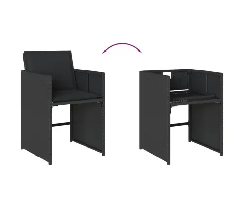 Sodo Komplektas Su Pagalvėlėmis, 17 Dalių, Juodas, Poliratanas