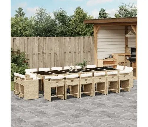 17-Daļīgs Virtuves Mēbeļu Komplekts Ar Matračiem, Bēša Pe Vidaxl