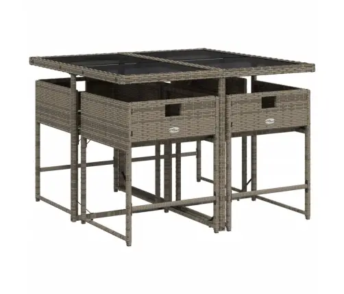 5-Osaline Aiamööbli Komplekt Patjadega, Hall, Polürotang