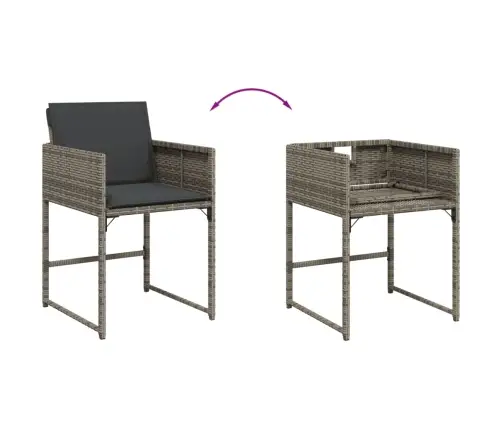 5-Osaline Aiamööbli Komplekt Patjadega, Hall, Polürotang