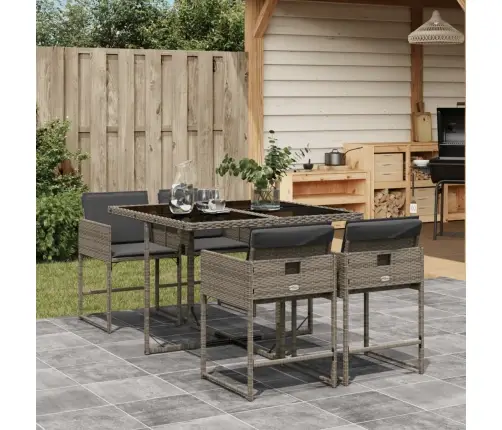 5-Osaline Aiamööbli Komplekt Patjadega, Hall, Polürotang