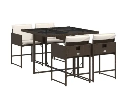 5-Daļīgs Dārza Mēbeļu Komplekts Ar Matračiem, Pe Rotangpalma Vidaxl