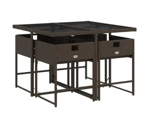 5-Daļīgs Dārza Mēbeļu Komplekts Ar Matračiem, Pe Rotangpalma Vidaxl