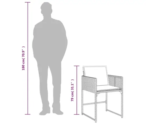 5-Daļīgs Dārza Mēbeļu Komplekts, Matrači, Bēša Pe Rotangpalma Vidaxl