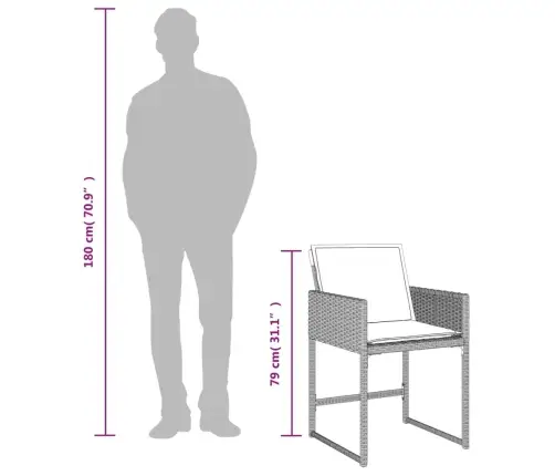 5-Daļīgs Dārza Mēbeļu Komplekts, Matrači,Gaiši Pelēka Pe Pinums Vidaxl