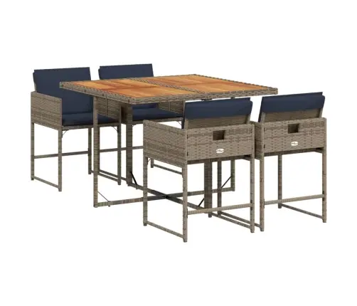 5-Osaline Aiamööbli Komplekt Patjadega, Hall, Polürotang