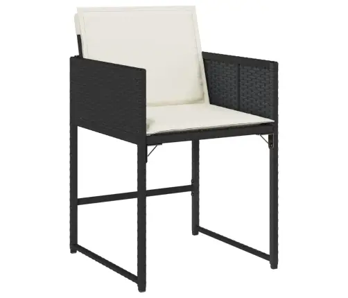 7-Osaline Aiamööblikomplekt Patjadega, Must, Polürotang