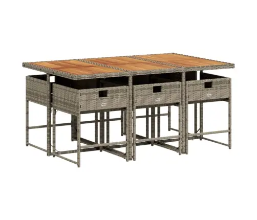 Sodo Komplektas Su Pagalvėlėmis, 7 Dalių, Pilkas, Poliratanas