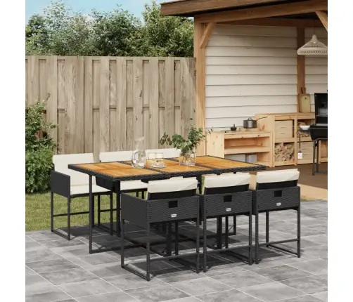 7-Daļīgs Dārza Mēbeļu Komplekts Ar Matračiem, Pe Rotangpalma Vidaxl