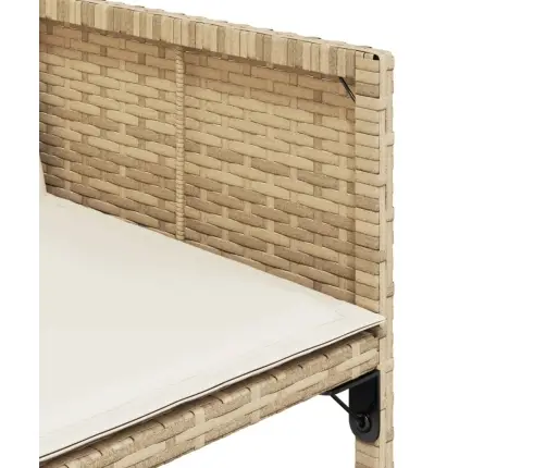 7-Daļīgs Dārza Mēbeļu Komplekts, Matrači, Bēša Pe Rotangpalma Vidaxl