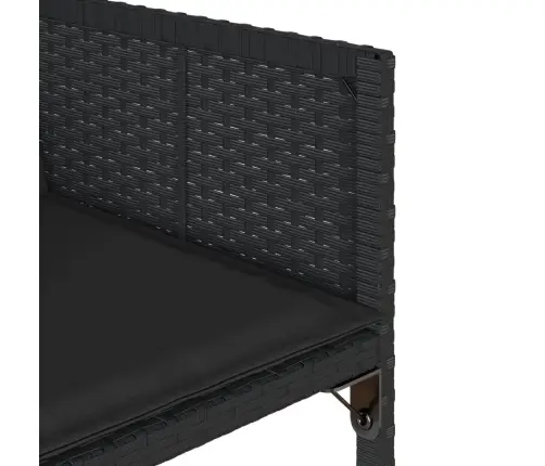 9-Daļīgs Dārza Mēbeļu Komplekts, Matrači, Melns, Pe Rotangpalma Vidaxl