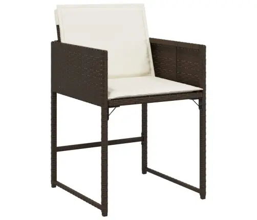 9-Daļīgs Dārza Mēbeļu Komplekts, Matrači, Brūna Pe Rotangpalma Vidaxl