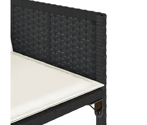 11-Osaline Aiamööbli Komplekt Patjadega, Must, Polürotang