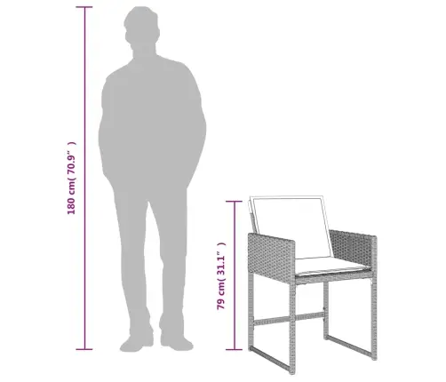 Sodo Komplektas Su Pagalvėlėmis, 13 Dalių, Pilkas, Poliratanas Sodo Komplektas Su Pagalvėlėmis, 13 Dalių, Pilkas, Poliratanas