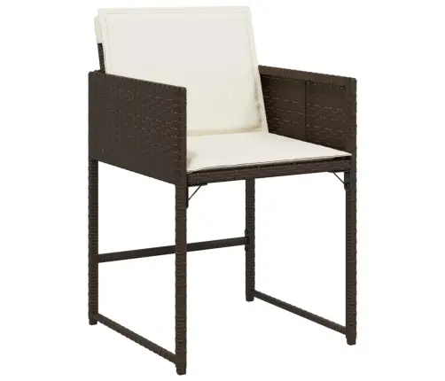 9-Osaline Aia Söögimööbli Komplekt Patjadega, Pruun, Polürotang