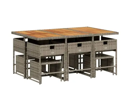 11-Daļīgs Dārza Mēbeļu Komplekts Ar Matračiem, Pe Rotangpalma Vidaxl