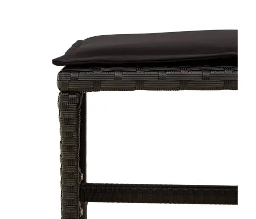 13-Daļīgs Dārza Mēbeļu Komplekts Ar Matračiem, Melns Pe Vidaxl
