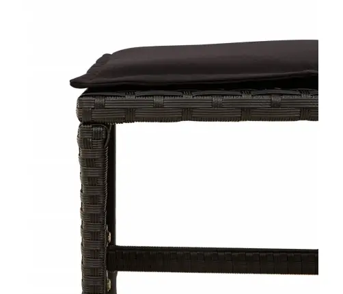 15-Daļīgs Dārza Mēbeļu Komplekts Ar Matračiem, Melns Pe Vidaxl