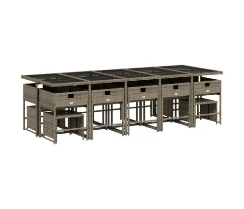 15-Daļīgs Dārza Mēbeļu Komplekts Ar Matračiem, Pe Rotangpalma Vidaxl