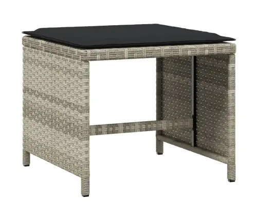 15-Daļīgs Dārza Mēbeļu Komplekts Ar Matračiem, Gaiši Pelēka Pe Vidaxl