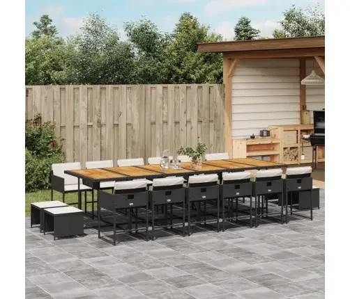 17-Daļīgs Dārza Mēbeļu Komplekts Ar Matračiem, Pe Rotangpalma Vidaxl