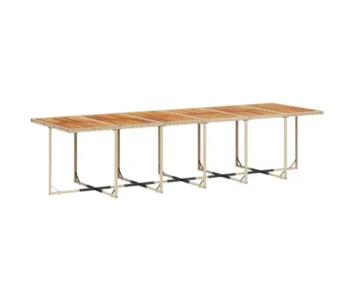 17-Osaline Aia Söögimööbli Komplekt Patjadega, Beež, Rotang