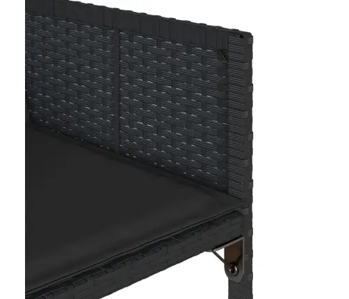 9-Daļīgs Dārza Mēbeļu Komplekts, Matrači, Melns, Pe Rotangpalma Vidaxl