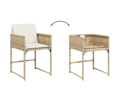 9-Daļīgs Virtuves Mēbeļu Komplekts Ar Matračiem, Pe Rotangpalma Vidaxl