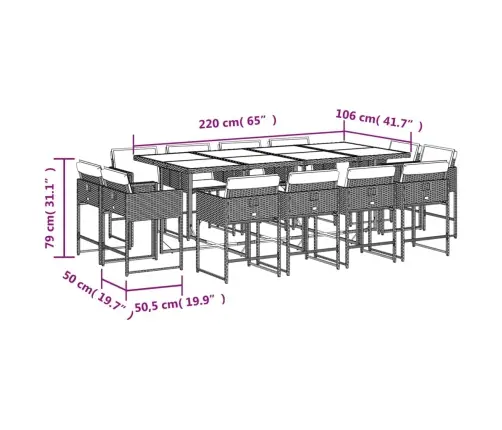 Sodo Komplektas Su Pagalvėlėmis, 13 Dalių, Pilkas, Poliratanas