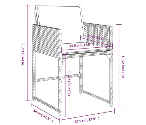 15-Osaline Aia Söögimööbli Komplekt Patjadega, Beež, Pe-Rotang