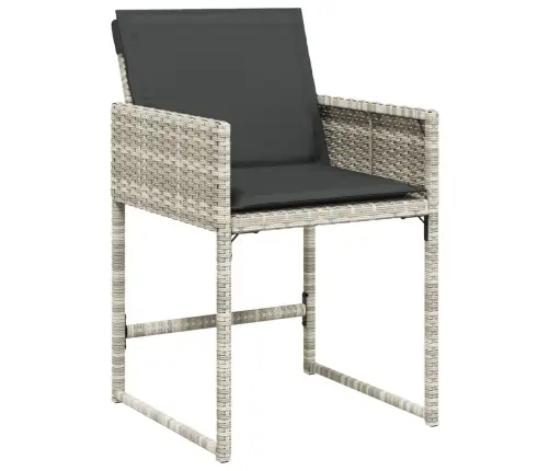 Sodo Komplektas Su Pagalvėlėmis, 17 Dalių, Pilkas, Poliratanas