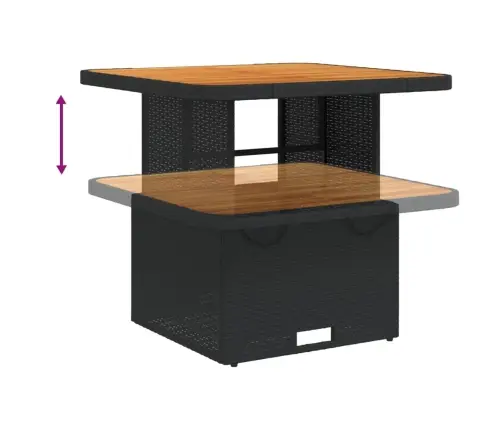 5-Osaline Aiamööbli Komplekt Patjadega, Must, Polürotang