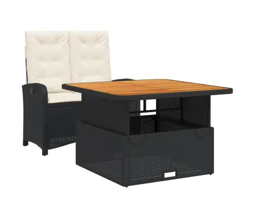 Sodo Komplektas Su Pagalvėlėmis, 2 Dalių, Juodas, Poliratanas