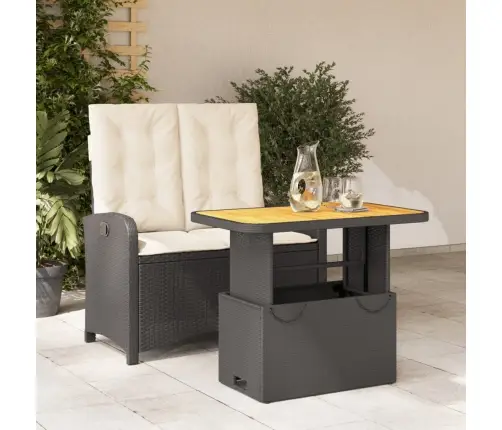 2-Daļīgs Dārza Mēbeļu Komplekts, Matrači, Melna Pe Rotangpalma Vidaxl